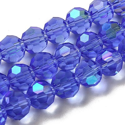 Electroplate Transparent Glass Beads Strands EGLA-A035-T10mm-L14-1
