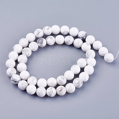 Natural Howlite Beads Strands G-I107-8mm-1