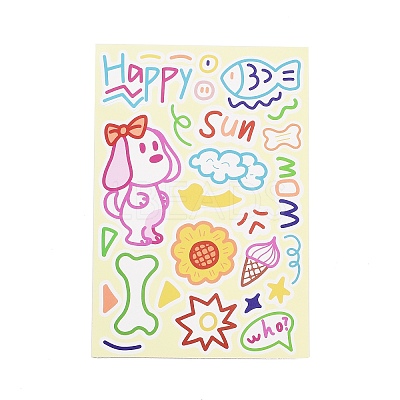 8Pcs PVC Self-Adhesive Stickers STIC-L001-03-1