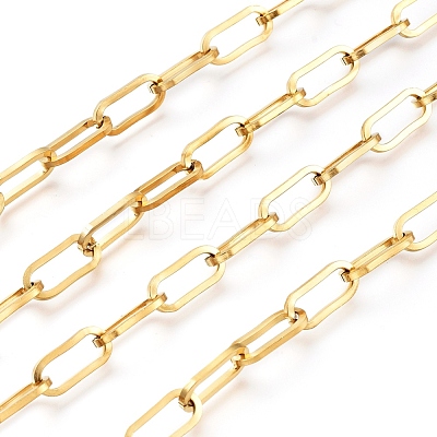 3.28 Feet Ion Plating(IP) 304 Stainless Steel Paperclip Chains X-CHS-D030-02G-1