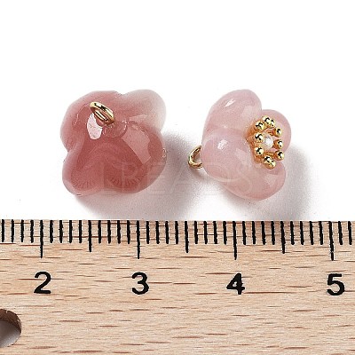Natural Agate Osmanthus Flower Charms G-Z052-02A-1