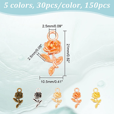 150Pcs 5 Colors Tibetan Style Alloy Pendants FIND-AR0004-39-1