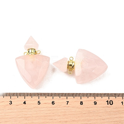 Natural Rose Quartz Perfume Bottle Pendants G-L623-10G-01-1