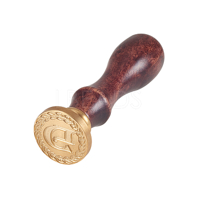 DIY Letter Scrapbook Brass Wax Seal Stamps and Wood Handle AJEW-P068-B04-1