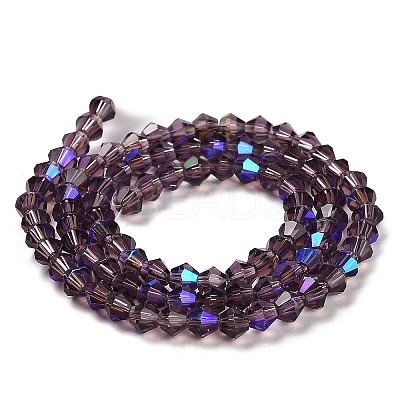 Transparent Electroplate Glass Beads Strands EGLA-A039-T2mm-L04-1