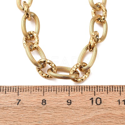 8MM 304 Stainless Textured Oval Link Chain Necklaces SA-CBA725A-26G-1