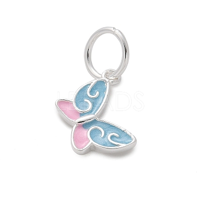 925 Sterling Silver Enamel Butterfly Charms STER-D300-28P-01-1