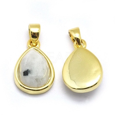 Natural Rainbow Moonstone Pendants G-O176J-08G-1