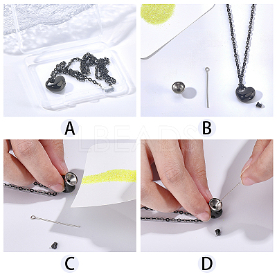1Pc 304 Stainless Steel Heart Pendant Urn Ashes Necklaces NJEW-CN0001-20EB-1