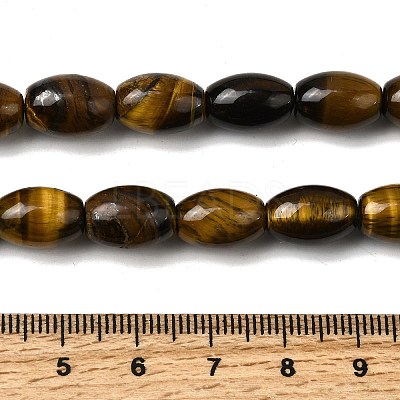 Natural Tiger Eye Beads Strands G-A275-A01-8x12mm-1