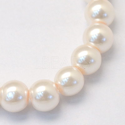 Baking Paint Pearlized Glass Pearl Round Bead Strands HY-Q003-6mm-41-1
