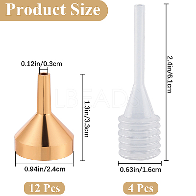 12Pcs Aluminum Funnel Hopper AJEW-GF0010-31G-1