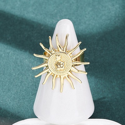 Brass Cuff Open Rings RJEW-Z129-02G-03-1
