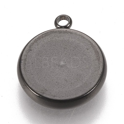 304 Stainless Steel Pendant Cabochon Settings X-STAS-K202-03E-B-1