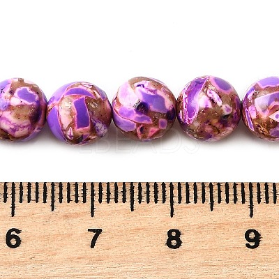 Dyed Natural Magnesite Beads Strands G-L617-D01-8mm-03-1