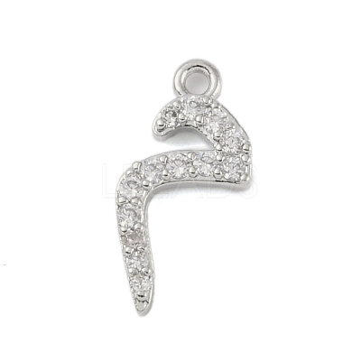 Rack Plating Brass Micro Pave Clear Cubic Zirconia Pendants KK-A224-03M-P-1