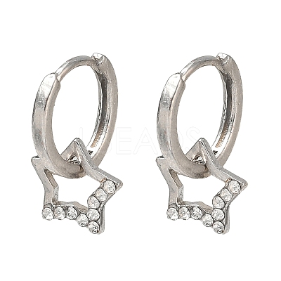 Alloy Rhinestone Hoop Dangle Earrings for Women AL-CBA1D11-03P-1