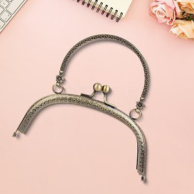 1Pc Flower Iron Kiss Lock Purse Frame Handle PURS-CN0001-08-1