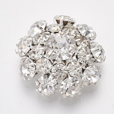 Silver Color Plated Brass Shank Buttons X-RB-S066-09S-08-1