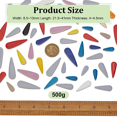Porcelain Cabochons PORC-WH0010-07-1