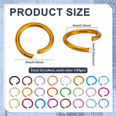 Aluminum Wire Open Jump Rings ALUM-PH0003-03-8mm-1