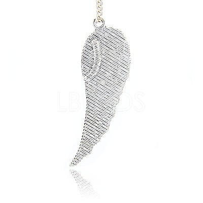 Antique Silver Plated Alloy Wing Big Pendants ALRI-N019-04-1