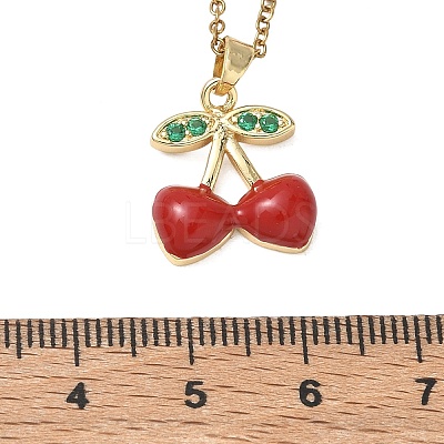 Brass & Cubic Zirconia Enamel Pendant Necklaces SA-CBA7E55-02G-1