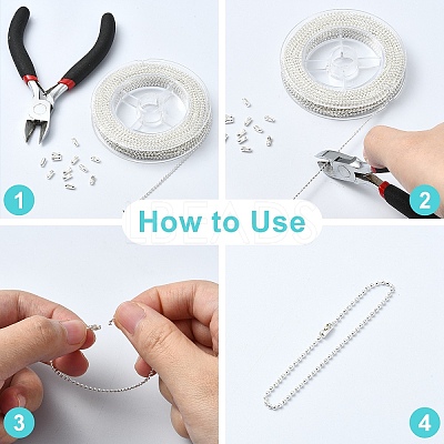 1 Roll Iron Ball Bead Chains CH-YW0002-04S-1