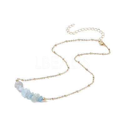 Natural Mixed Stone Chips Beaded Necklaces NJEW-JN03969-1
