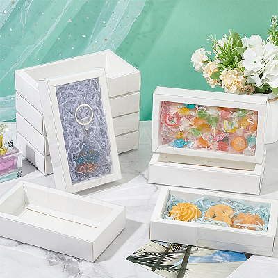 Foldable Paper Drawer Boxes with Clear Plastic Cover CON-WH0095-68A-03-1