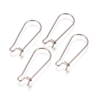 Tarnish Resistant 304 Stainless Steel Hoop Earrings Findings Kidney Ear Wires STAS-L216-22B-P-1
