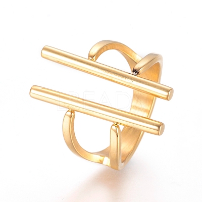 Unisex 304 Stainless Steel Finger Rings RJEW-L091-19-G-17mm-1