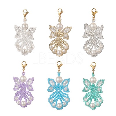 Angel Glass Pendants Decorations HJEW-MZ00006-1