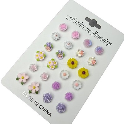 Brass & Enemal Stud Earrings for Women WG6A5D7-01-1