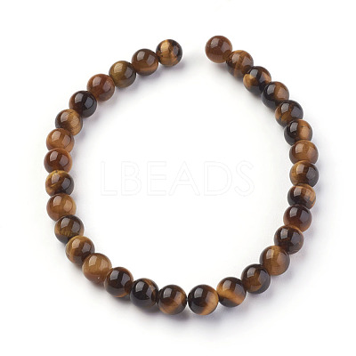 Natural Tiger Eye Beads Strands G-G099-6mm-5-1