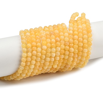 Natural Yellow Jade Bead Strands LS-G-K121-01-4mm-1
