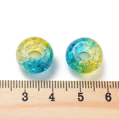 Two Tone Transparent Crackle Acrylic European Beads TACR-P009-B01-03-1