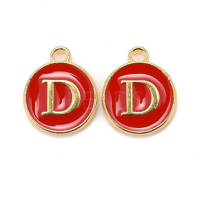 Golden Plated Alloy Enamel Charms ENAM-S118-03D-1