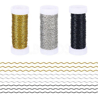 3 Rolls 3 Colors Iron Wavy Wires MW-TA0001-04-1