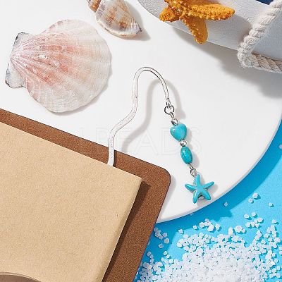 Zinc Alloy Wavy Bookmarks AJEW-JK00297-02-1