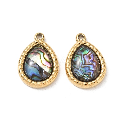 Natural Paua Shell Pendants SA-CBA11D7-15B-G-1