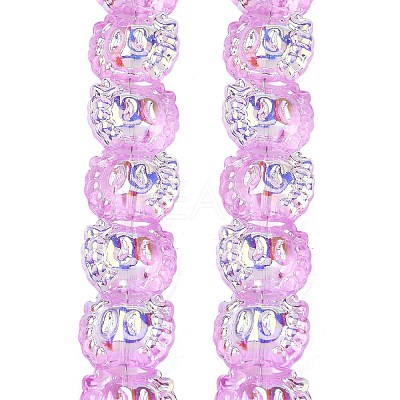 Electroplate Baking Paint Transparent Glass Beads Strands GL-CBA17FF-01I-1