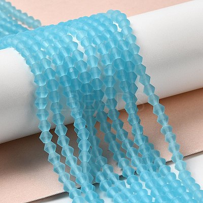 Imitate Austrian Crystal Frosted Glass Beads Strands GLAA-F029-TM4mm-B20-1