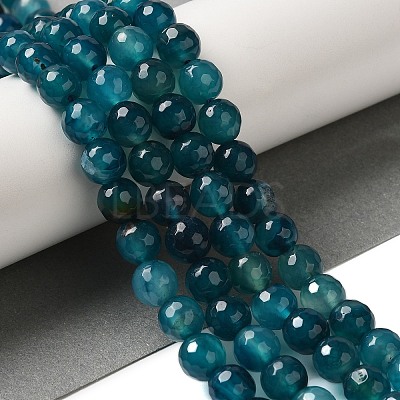 Dyed & Heated Natural Agate Beads Strands G-P539-D01-08-1