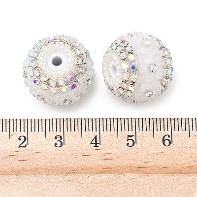 Bling Resin Rhinestone Flower Beads OACR-D310-01P-F-1