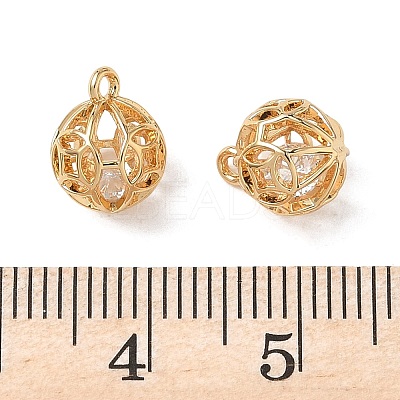 Brass Micro Pave Clear Cubic Zirconia Pendants KK-D261-01G-01-1