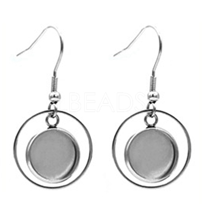 Hollow Stainless Steel Earring Hooks EJEW-CJC0001-17-1