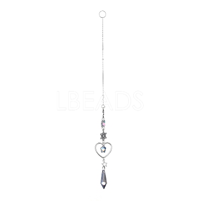 AB Color Plated Crystal Bullet Big Pendant Decorations HJEW-G019-03A-1