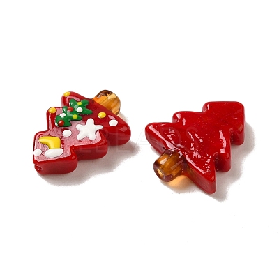 Christmas Theme Handmade Lampwork Beads LAMP-G162-06B-1