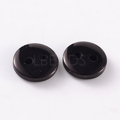 2-Hole Flat Round Resin Sewing Buttons for Costume Design BUTT-E119-14L-13-1